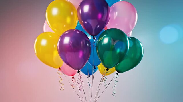 Colorful balloons tied together