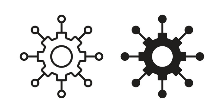 Frameworks icon symbols, Solid black and editable stroke icons