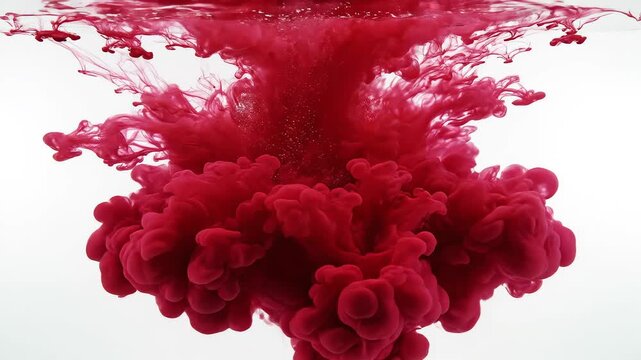 Red ink dispersing in water