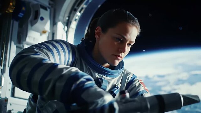Astronaut in Space Station.