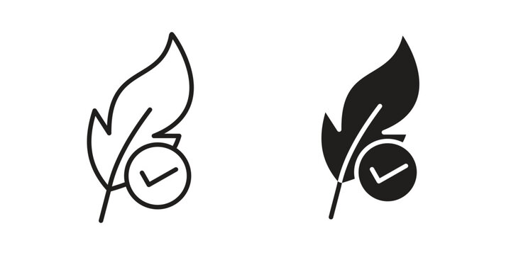 Hypoallergenic tested icon symbols, Solid black and editable stroke icons