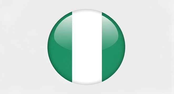 Nigeria flag icon green white circle.