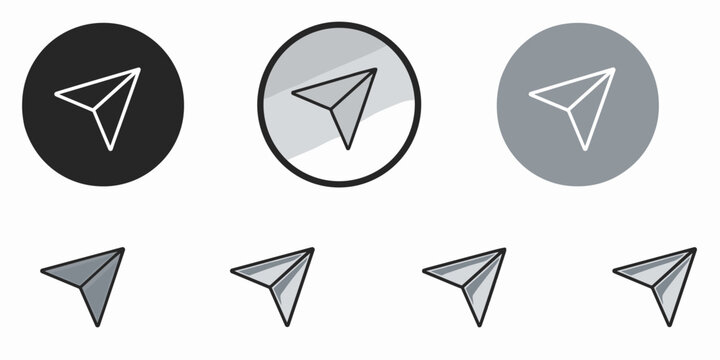 Paper Plane Icons Set &ndash; Send Message and Delivery Symbol Collection Vector