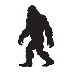Naklejka premium Walking Bigfoot silhouette vector illustration
