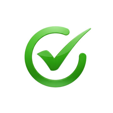 Green checkmark icon isolated on transparent background