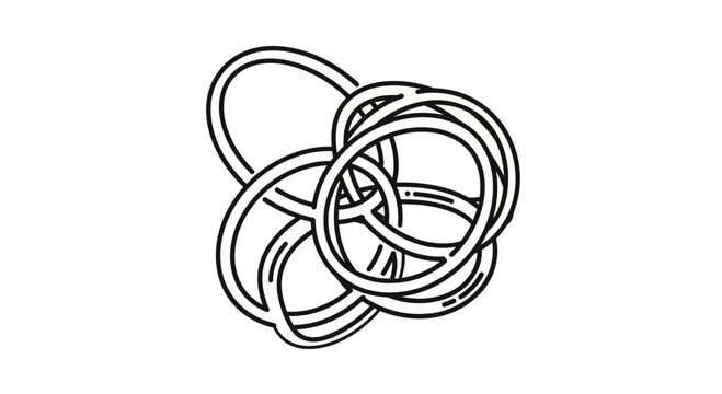 Rubber Bands Tied Together in Knot.