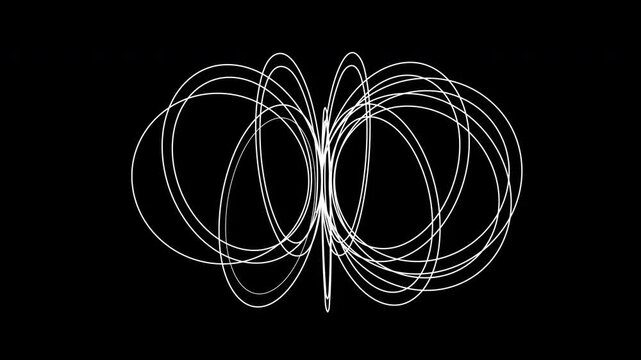 Abstract elliptical lines forming a toroidal structure