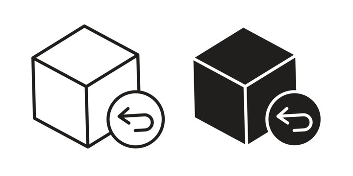 Return purchase icon symbols, Solid black and editable stroke icons
