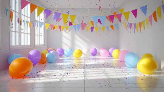 Joyful Party Scene with Confetti