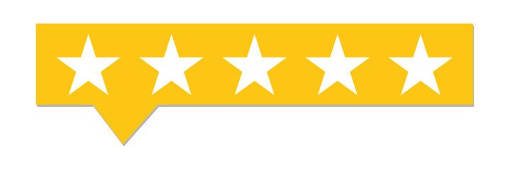 Obraz premium Five stars icon Vector. Five stars customer product rating review flat icon for apps and websites. 11:11