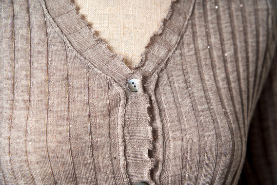 Grey textile women's sweater