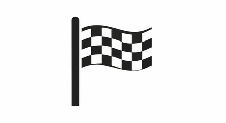 Fototapeta premium Iconic vector graphic of a checkered flag, symbolizing race finish, victory, and project completion