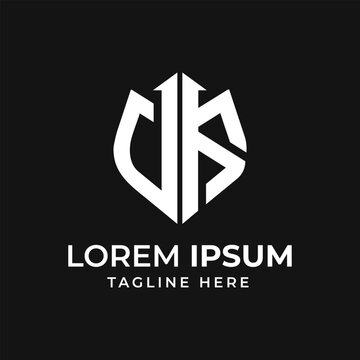Simple elegant letter DK and shield company logo design