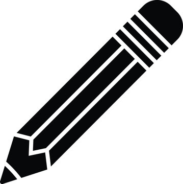 Black pencil with white lines on ferrule and eraser tool