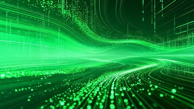 Abstract green digital wave pattern