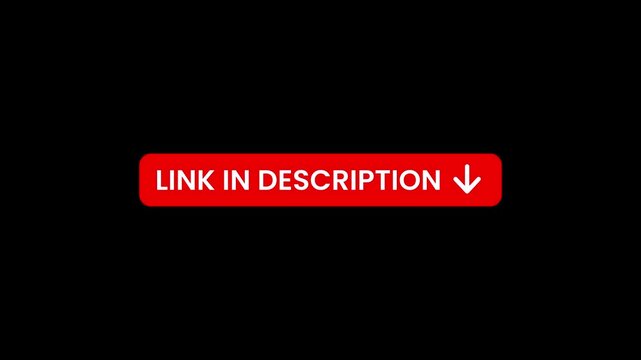 Link in description title lower third animation isolated on black background