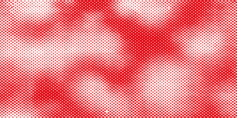 Seamless red and white abstract vector art featuring a textured polka dot pattern and mesh grid design on a pink material background for textile decoration © nur