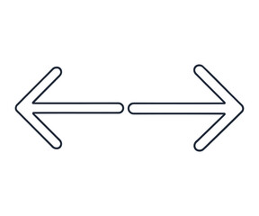 Obraz premium Black arrows pointing in opposite directions on white background