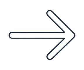 Obraz premium Black right arrow icon on white background pointing to right