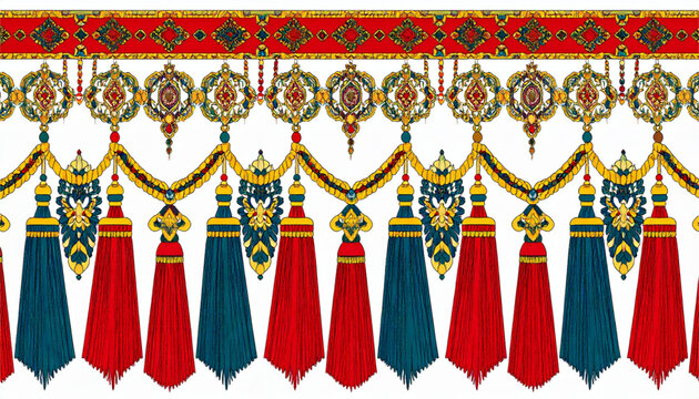 Seamless Tassel Fringe Borders &ndash; Textile Decoration Vector Pattern Set
