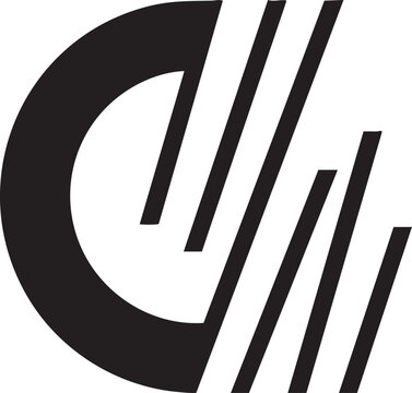 Abstract black and white logo vector graphic: modern geometric design eps silhouette