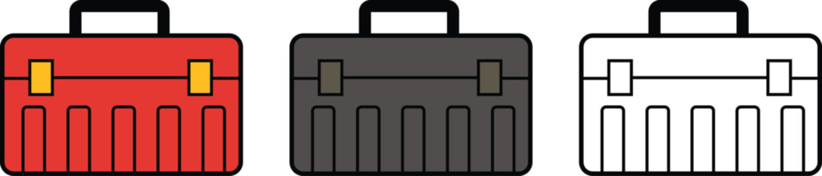 vector illustration of red toolbox