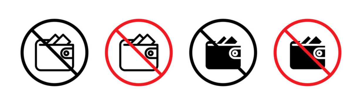 No wallet sign in flat style. Basic vector symbol illustration