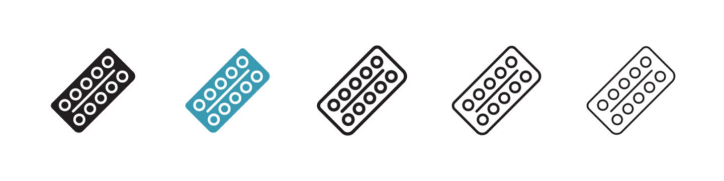 Oral contraception icon in flat style. Basic vector symbol illustration