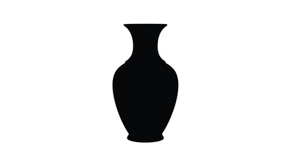 Elegant black vase against a white background a striking silhouette © Md