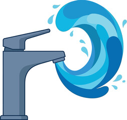 Obraz premium World Water Day illustration featuring a swirling wave embracing the Earth with green leaves, symbolizing environmental conservation and the importance of water resources