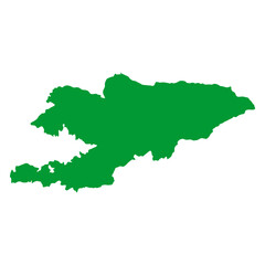 Obraz premium Kyrgyzstan Green Map Silhouette