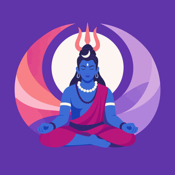 Shiva meditando en calma