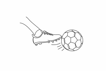 Bota de fútbol y balón en línea © Daniel