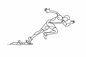 Fototapeta premium Sprinter en arrancada minimalista