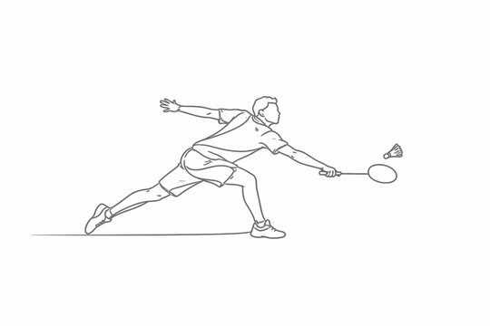 Jugador de b&aacute;dminton en acci&oacute;n