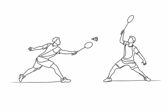 Partido de b&aacute;dminton en l&iacute;nea cont&iacute;nua
