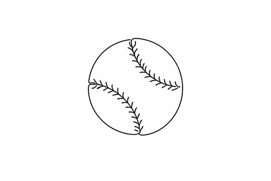 Dibujo minimalista de un bal&oacute;n de b&eacute;isbol