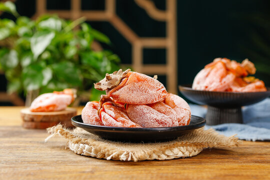 Guangxi Fuping Special Frost Persimmons Traditional Chinese Dried Fruit Seasonal Delicacy Display