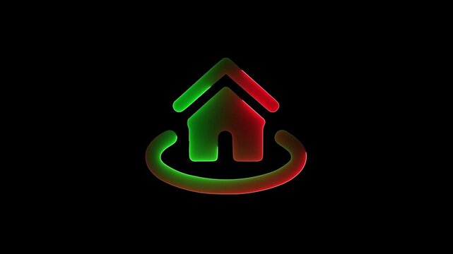 Glowing Home Refresh System and Connected Living Hub red and green color saber effect animation on black background