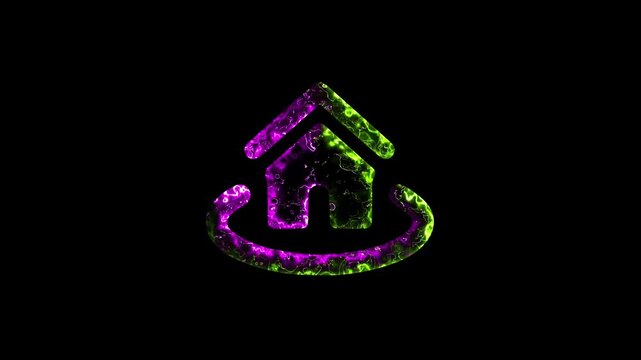 Glowing Home Refresh System and Connected Living Hub two color neon saber effect animation on black background