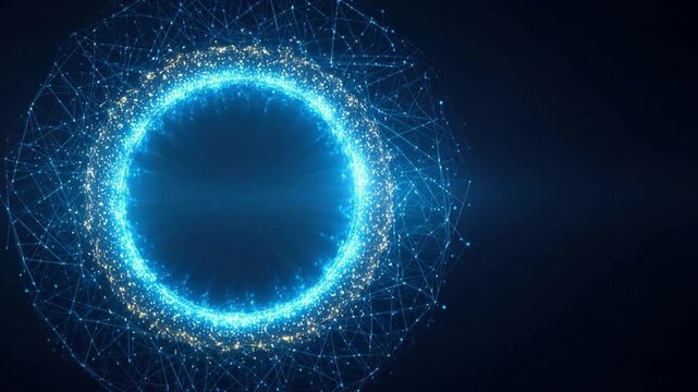 A mesmerizing digital sphere, radiating an ethereal glow, floats against a deep, dark backdrop. ..Created with Generative AI, not depicting real subjects.