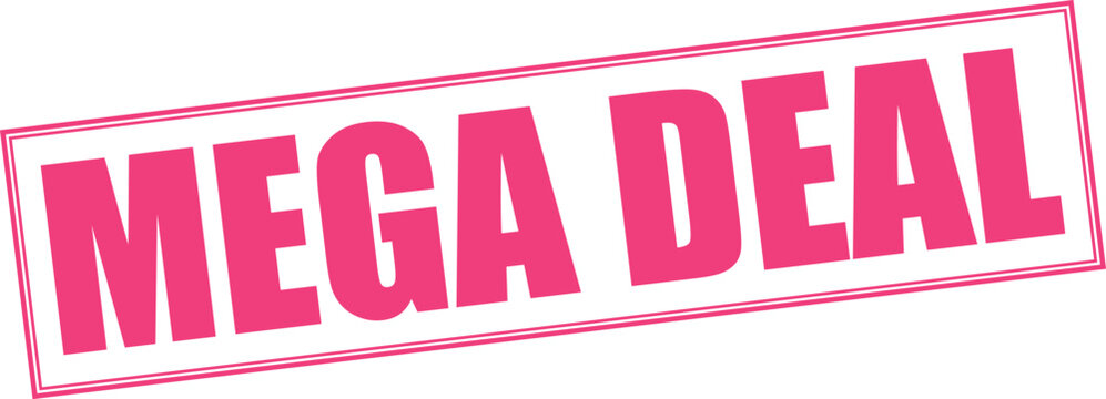 Mega Deal Stamp Pink on White Background