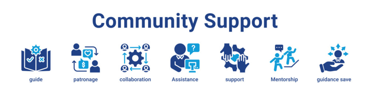 Community Support Icon Banner and Collection
