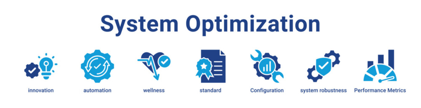 System Optimization Icon Banner and Collection