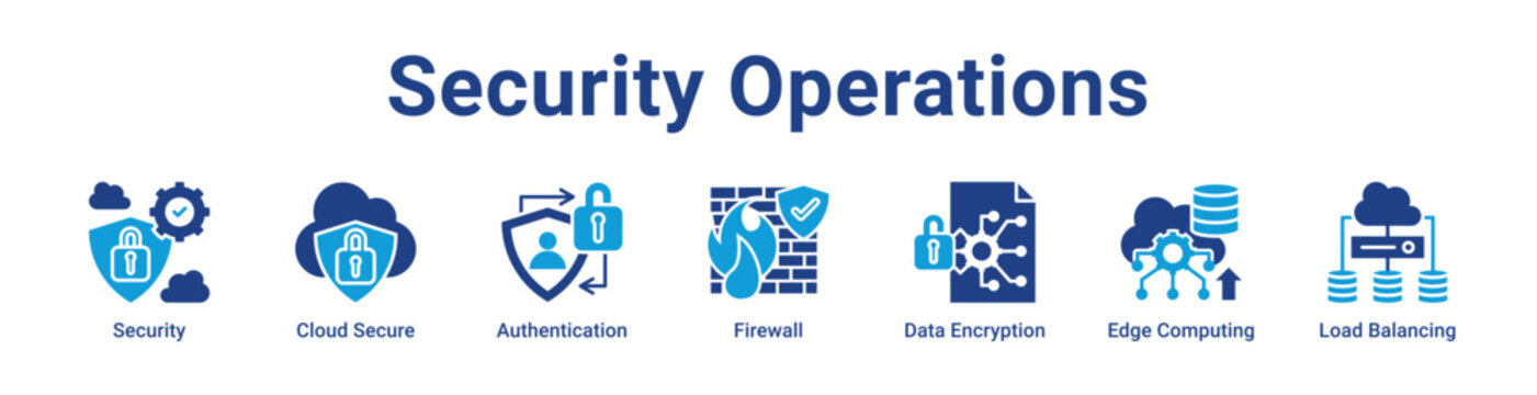 Security Operations Icon Banner and Collection