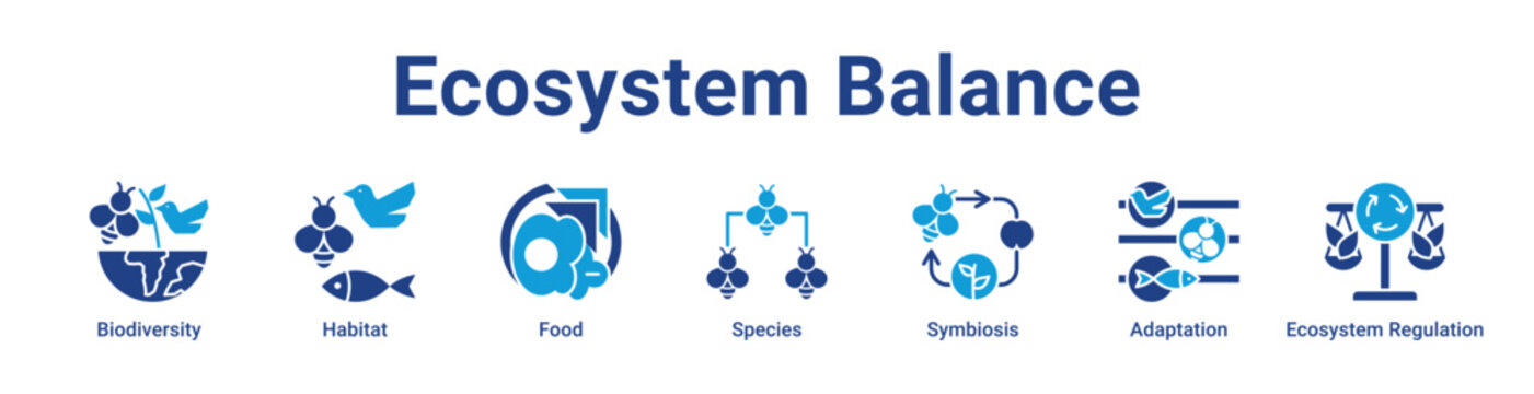 Ecosystem Balance Icon Banner and Collection