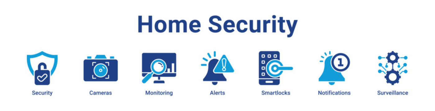 -Home Security Icon Banner and Collection
