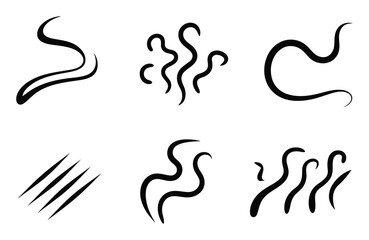 Fototapeta premium Collection of Abstract Black Swirls, Wiggles, and Lines on White Background