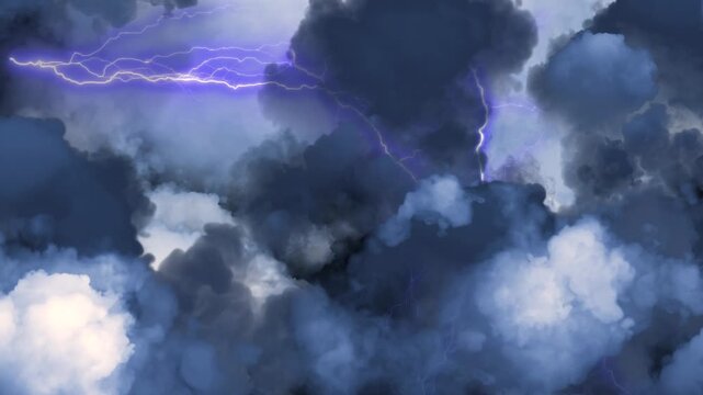 The weather turned cloudy with rolling dark clouds and thunder and lightning