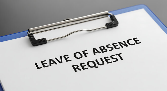 Important business document displaying a formal leave of absence request form for employees' planned time away